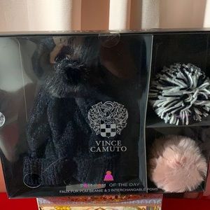 Vince Camuto Pom-Pom Beanie Winter Hat set